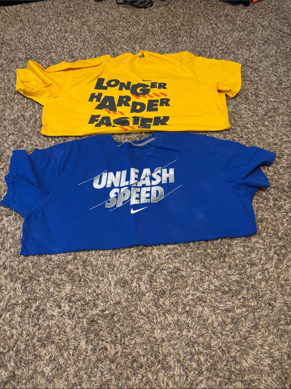 Nike Men’s XXL ‘Longer Harder Faster' & ‘Unleash Speed' Graphic Tee